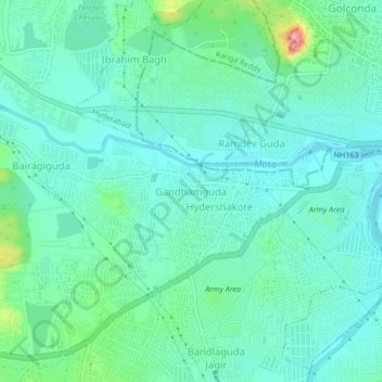 Gandhamguda topographic map, elevation, terrain