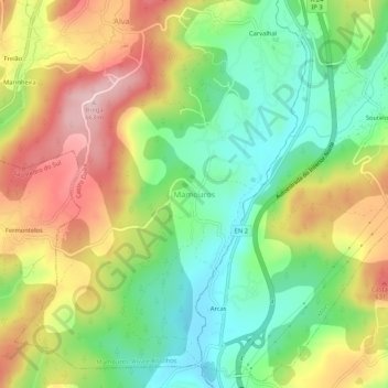 Mamouros topographic map, elevation, terrain