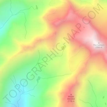 Babine Range topographic map, elevation, terrain