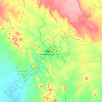 Mpanda topographic map, elevation, terrain