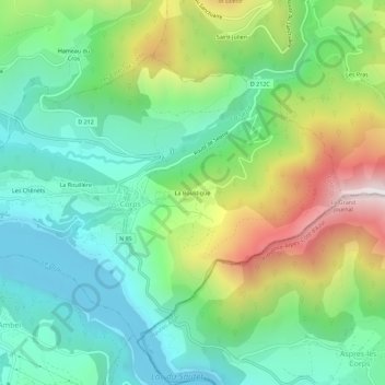 La Boustigue topographic map, elevation, terrain