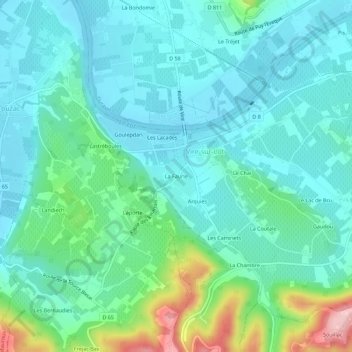 La Faurie topographic map, elevation, terrain