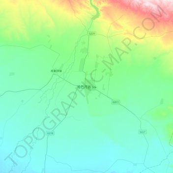 Kaba topographic map, elevation, terrain