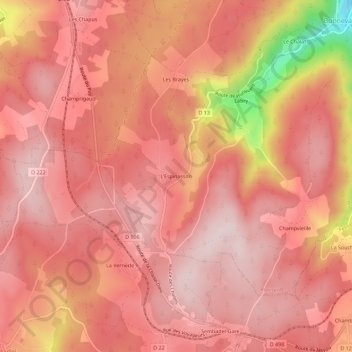 L'Espinasson topographic map, elevation, terrain