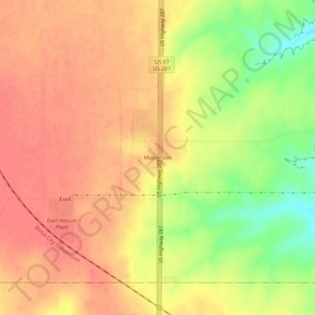 Masterson topographic map, elevation, terrain