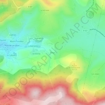 Thioys topographic map, elevation, terrain