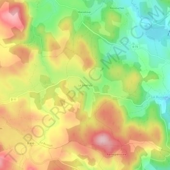 Le Gibertès topographic map, elevation, terrain