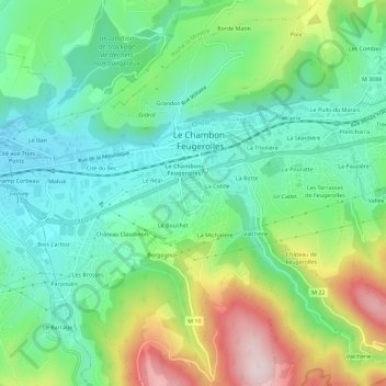La Romière topographic map, elevation, terrain