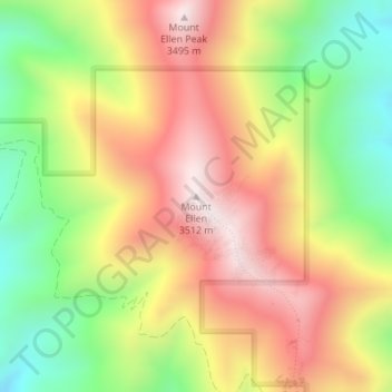 Mount Ellen topographic map, elevation, terrain