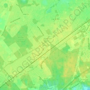 Le Petit Gazinet topographic map, elevation, terrain