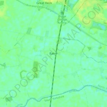 Balne topographic map, elevation, terrain