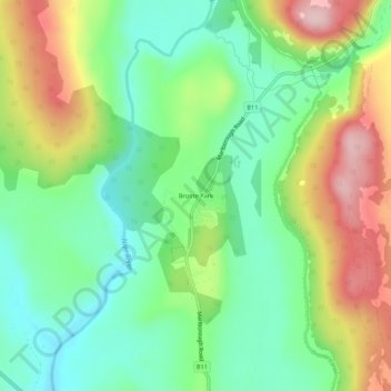 Bronte Park topographic map, elevation, terrain