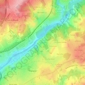 La Longe topographic map, elevation, terrain