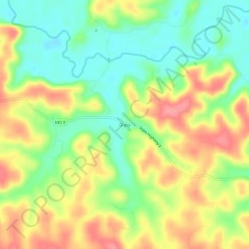Gipsy topographic map, elevation, terrain
