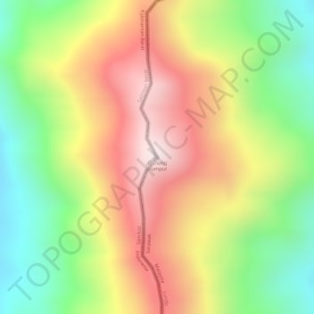 Gunung Rumput topographic map, elevation, terrain