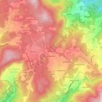 Barracao topographic map, elevation, terrain