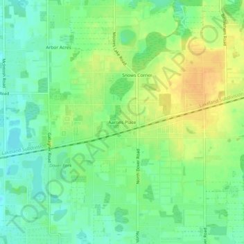 Aarons Place topographic map, elevation, terrain