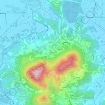 Rovolon topographic map, elevation, terrain