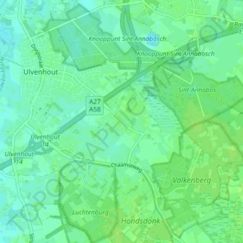 Geersbroek topographic map, elevation, terrain