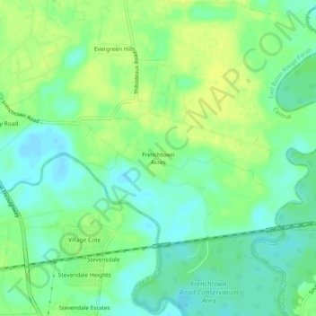 Frenchtown Acres topographic map, elevation, terrain