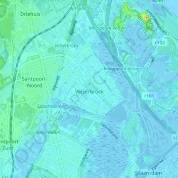 Velserbroek topographic map, elevation, terrain