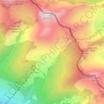 Sevan topographic map, elevation, terrain