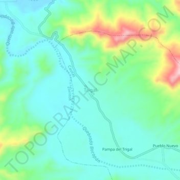 Trigal topographic map, elevation, terrain