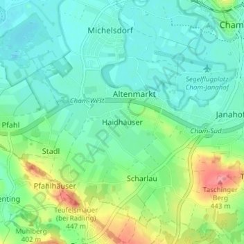 Haidhäuser topographic map, elevation, terrain