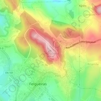 Santa Quitéria topographic map, elevation, terrain