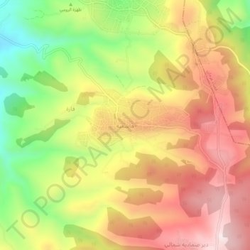 هاشمية topographic map, elevation, terrain