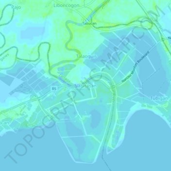 Nabitasan topographic map, elevation, terrain