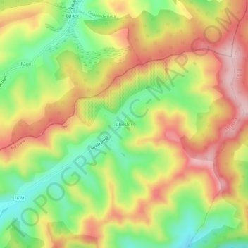 Chesler topographic map, elevation, terrain