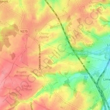 Rofessart topographic map, elevation, terrain