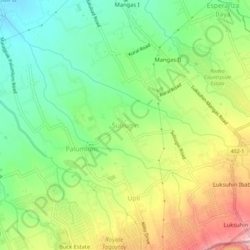 Sulsugin topographic map, elevation, terrain