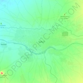 Kebkabiya topographic map, elevation, terrain