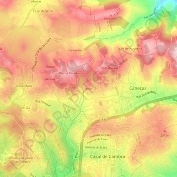 Arco topographic map, elevation, terrain