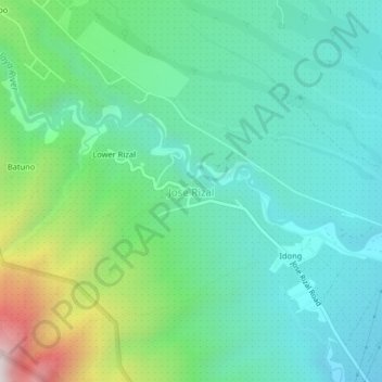 Jose Rizal topographic map, elevation, terrain