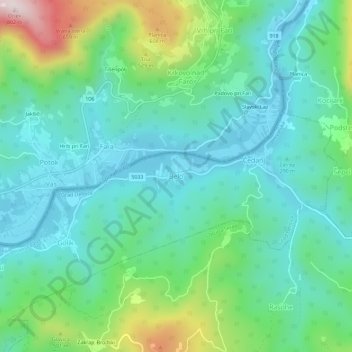 Belo topographic map, elevation, terrain