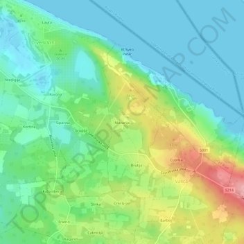 Mazurija topographic map, elevation, terrain
