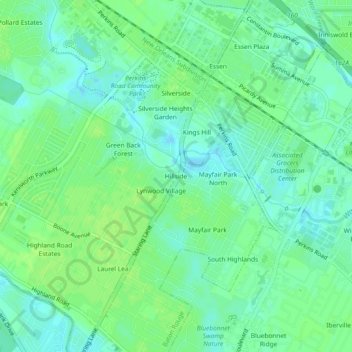 Hillside topographic map, elevation, terrain