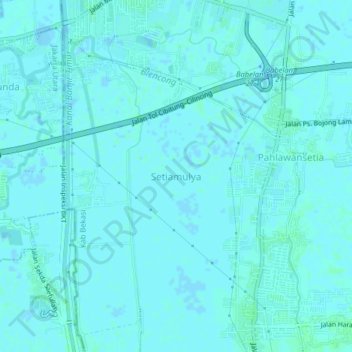 Setiamulya topographic map, elevation, terrain