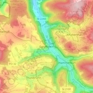 Egloffstein topographic map, elevation, terrain
