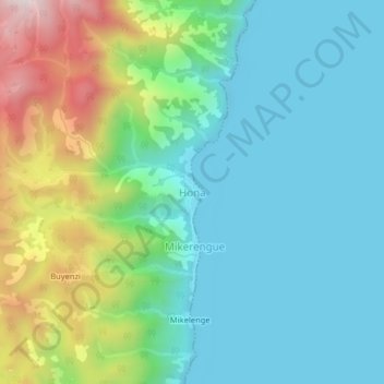 Hona topographic map, elevation, terrain