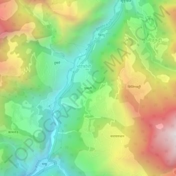 Panthali topographic map, elevation, terrain