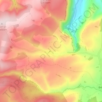 Dylife topographic map, elevation, terrain