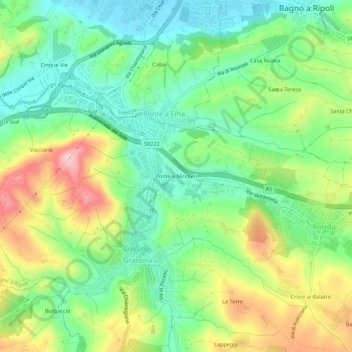 Ponte a Niccheri topographic map, elevation, terrain