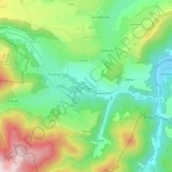 Lyns topographic map, elevation, terrain