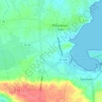 Kermone Bras topographic map, elevation, terrain