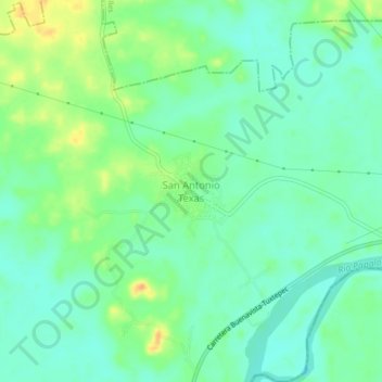 San Antonio Texas topographic map, elevation, terrain