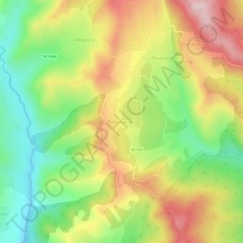 Podu Lacului topographic map, elevation, terrain